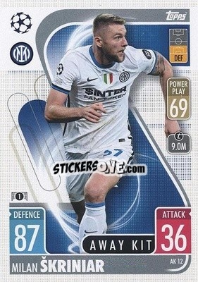 Sticker Milan Skriniar - UEFA Champions League & Europa League 2021-2022. Match Attax Extra n. AK12 - Topps