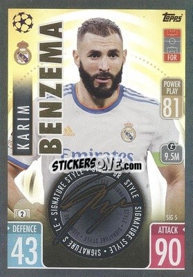 Sticker Karim Benzema - UEFA Champions League & Europa League 2021-2022. Match Attax Extra n. SIG5 - Topps