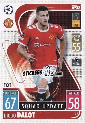 Sticker Diogo Dalot - UEFA Champions League & Europa League 2021-2022. Match Attax Extra n. SU3 - Topps
