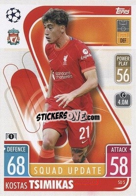 Sticker Kostas Tsimikas - UEFA Champions League & Europa League 2021-2022. Match Attax Extra n. SU5 - Topps