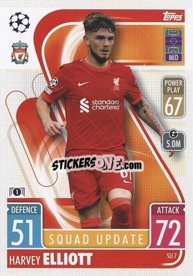 Sticker Harvey Elliott - UEFA Champions League & Europa League 2021-2022. Match Attax Extra n. SU7 - Topps