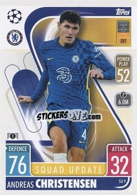 Sticker Andreas Christensen - UEFA Champions League & Europa League 2021-2022. Match Attax Extra n. SU9 - Topps