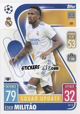 Sticker Éder Militao - UEFA Champions League & Europa League 2021-2022. Match Attax Extra n. SU15 - Topps