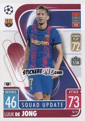 Sticker Luuk De Jong - UEFA Champions League & Europa League 2021-2022. Match Attax Extra n. SU19 - Topps
