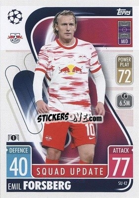 Sticker Emil Forsberg - UEFA Champions League & Europa League 2021-2022. Match Attax Extra n. SU42 - Topps