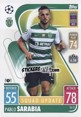 Sticker Pablo Sarabia - UEFA Champions League & Europa League 2021-2022. Match Attax Extra n. SU57 - Topps