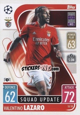Sticker Valentino Lazaro - UEFA Champions League & Europa League 2021-2022. Match Attax Extra n. SU58 - Topps