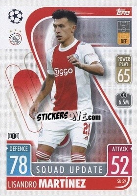 Sticker Lisandro Martínez - UEFA Champions League & Europa League 2021-2022. Match Attax Extra n. SU59 - Topps