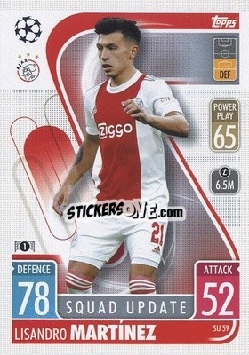 Sticker Lisandro Martínez - UEFA Champions League & Europa League 2021-2022. Match Attax Extra - Topps