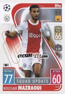 Sticker Noussair Mazraoui - UEFA Champions League & Europa League 2021-2022. Match Attax Extra n. SU60 - Topps