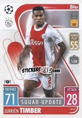 Sticker Jurrien Timber - UEFA Champions League & Europa League 2021-2022. Match Attax Extra n. SU61 - Topps