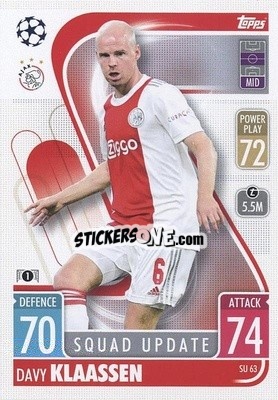 Sticker Davy Klaassen - UEFA Champions League & Europa League 2021-2022. Match Attax Extra n. SU63 - Topps