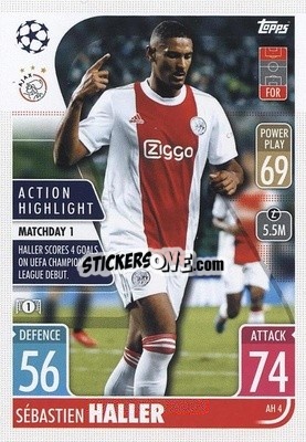 Sticker Sébastien Haller - UEFA Champions League & Europa League 2021-2022. Match Attax Extra n. AH4 - Topps