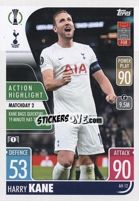 Sticker Harry Kane - UEFA Champions League & Europa League 2021-2022. Match Attax Extra n. AH12 - Topps