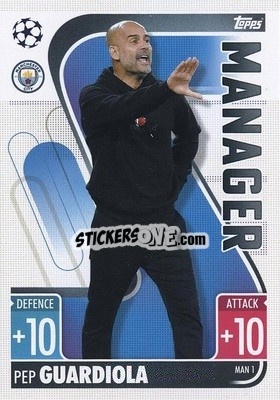 Sticker Pep Guardiola - UEFA Champions League & Europa League 2021-2022. Match Attax Extra n. MAN1 - Topps