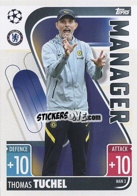 Sticker Thomas Tuchel - UEFA Champions League & Europa League 2021-2022. Match Attax Extra - Topps