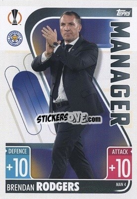 Sticker Brendan Rodgers - UEFA Champions League & Europa League 2021-2022. Match Attax Extra - Topps