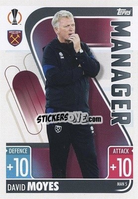 Sticker David Moyes - UEFA Champions League & Europa League 2021-2022. Match Attax Extra n. MAN5 - Topps
