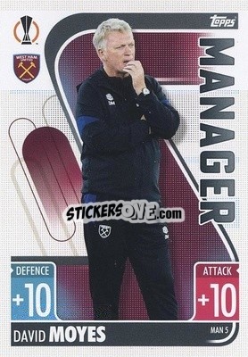 Figurina David Moyes - UEFA Champions League & Europa League 2021-2022. Match Attax Extra - Topps