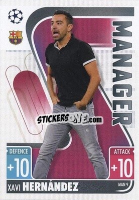Sticker Xavi Hernández - UEFA Champions League & Europa League 2021-2022. Match Attax Extra n. MAN9 - Topps
