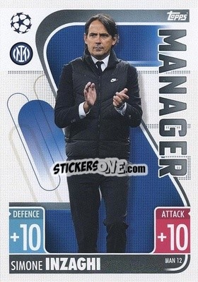 Sticker Simone Inzaghi - UEFA Champions League & Europa League 2021-2022. Match Attax Extra n. MAN12 - Topps