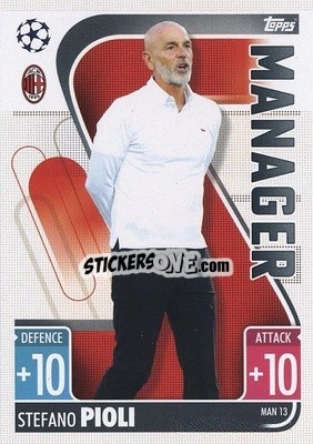 Sticker Stefano Pioli - UEFA Champions League & Europa League 2021-2022. Match Attax Extra n. MAN13 - Topps