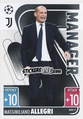 Sticker Massimiliano Allegri - UEFA Champions League & Europa League 2021-2022. Match Attax Extra n. MAN15 - Topps