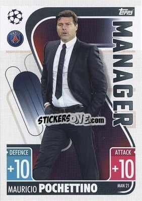 Sticker Mauricio Pochettino - UEFA Champions League & Europa League 2021-2022. Match Attax Extra n. MAN21 - Topps
