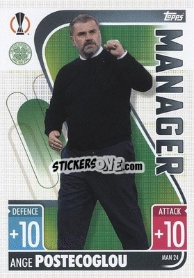 Sticker Ange Postecoglou - UEFA Champions League & Europa League 2021-2022. Match Attax Extra n. MAN24 - Topps