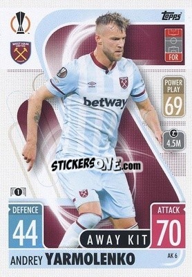 Sticker Andriy Yarmolenko - UEFA Champions League & Europa League 2021-2022. Match Attax Extra n. AK6 - Topps
