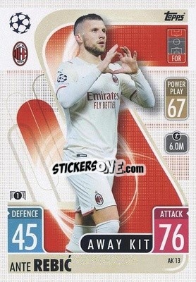 Cromo Ante Rebic - UEFA Champions League & Europa League 2021-2022. Match Attax Extra - Topps