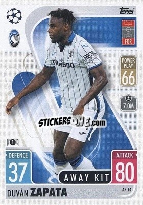 Sticker Duván Zapata - UEFA Champions League & Europa League 2021-2022. Match Attax Extra n. AK14 - Topps