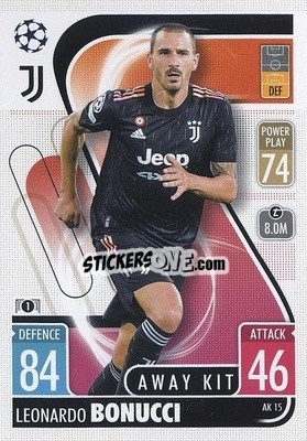 Sticker Leonardo Bonucci - UEFA Champions League & Europa League 2021-2022. Match Attax Extra n. AK15 - Topps