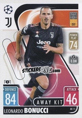 Figurina Leonardo Bonucci - UEFA Champions League & Europa League 2021-2022. Match Attax Extra - Topps