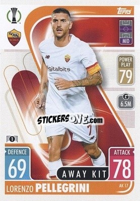 Sticker Lorenzo Pellegrini - UEFA Champions League & Europa League 2021-2022. Match Attax Extra n. AK17 - Topps