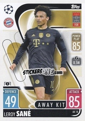 Sticker Leroy Sané - UEFA Champions League & Europa League 2021-2022. Match Attax Extra n. AK18 - Topps
