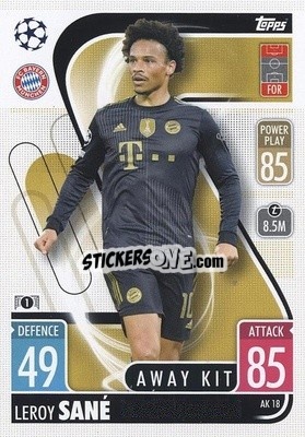 Cromo Leroy Sané - UEFA Champions League & Europa League 2021-2022. Match Attax Extra - Topps