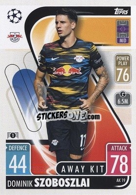 Sticker Dominik Szoboszlai - UEFA Champions League & Europa League 2021-2022. Match Attax Extra n. AK19 - Topps