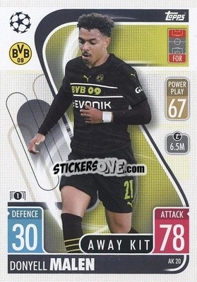 Sticker Donyell Malen - UEFA Champions League & Europa League 2021-2022. Match Attax Extra n. AK20 - Topps