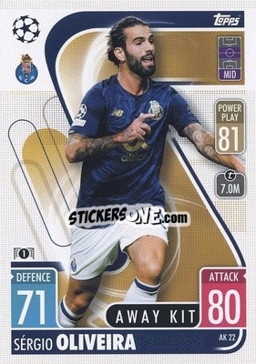 Sticker Sérgio Oliveira - UEFA Champions League & Europa League 2021-2022. Match Attax Extra n. AK22 - Topps