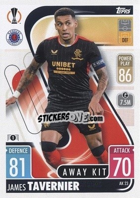 Sticker James Tavernier - UEFA Champions League & Europa League 2021-2022. Match Attax Extra n. AK23 - Topps