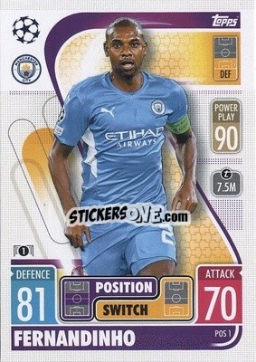 Sticker Fernandinho - UEFA Champions League & Europa League 2021-2022. Match Attax Extra n. POS1 - Topps