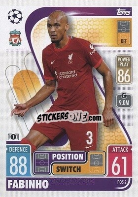 Sticker Fabinho - UEFA Champions League & Europa League 2021-2022. Match Attax Extra n. POS2 - Topps