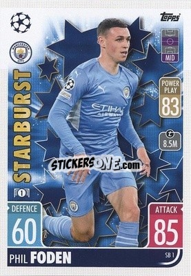 Cromo Phil Foden - UEFA Champions League & Europa League 2021-2022. Match Attax Extra - Topps