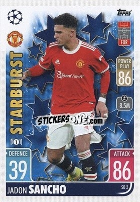 Sticker Jadon Sancho - UEFA Champions League & Europa League 2021-2022. Match Attax Extra n. SB2 - Topps