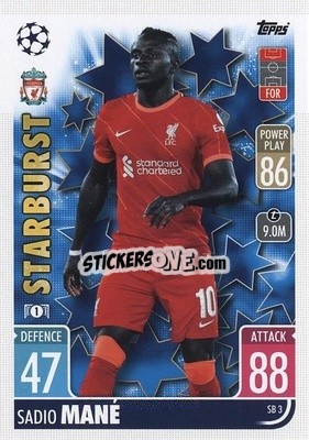 Sticker Sadio Mané - UEFA Champions League & Europa League 2021-2022. Match Attax Extra n. SB3 - Topps