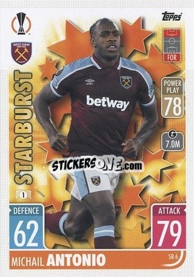 Cromo Michail Antonio - UEFA Champions League & Europa League 2021-2022. Match Attax Extra - Topps