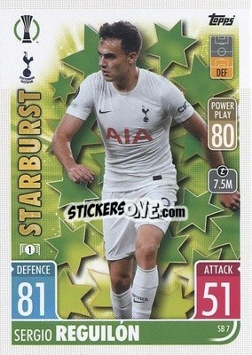 Sticker Sergio Reguilón - UEFA Champions League & Europa League 2021-2022. Match Attax Extra n. SB7 - Topps