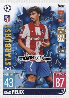 Sticker Joáo Félix - UEFA Champions League & Europa League 2021-2022. Match Attax Extra n. SB8 - Topps