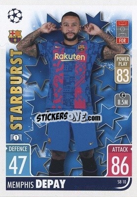 Sticker Memphis Depay - UEFA Champions League & Europa League 2021-2022. Match Attax Extra n. SB10 - Topps
